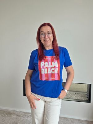Shirt Sara - koningsblauw met strepen