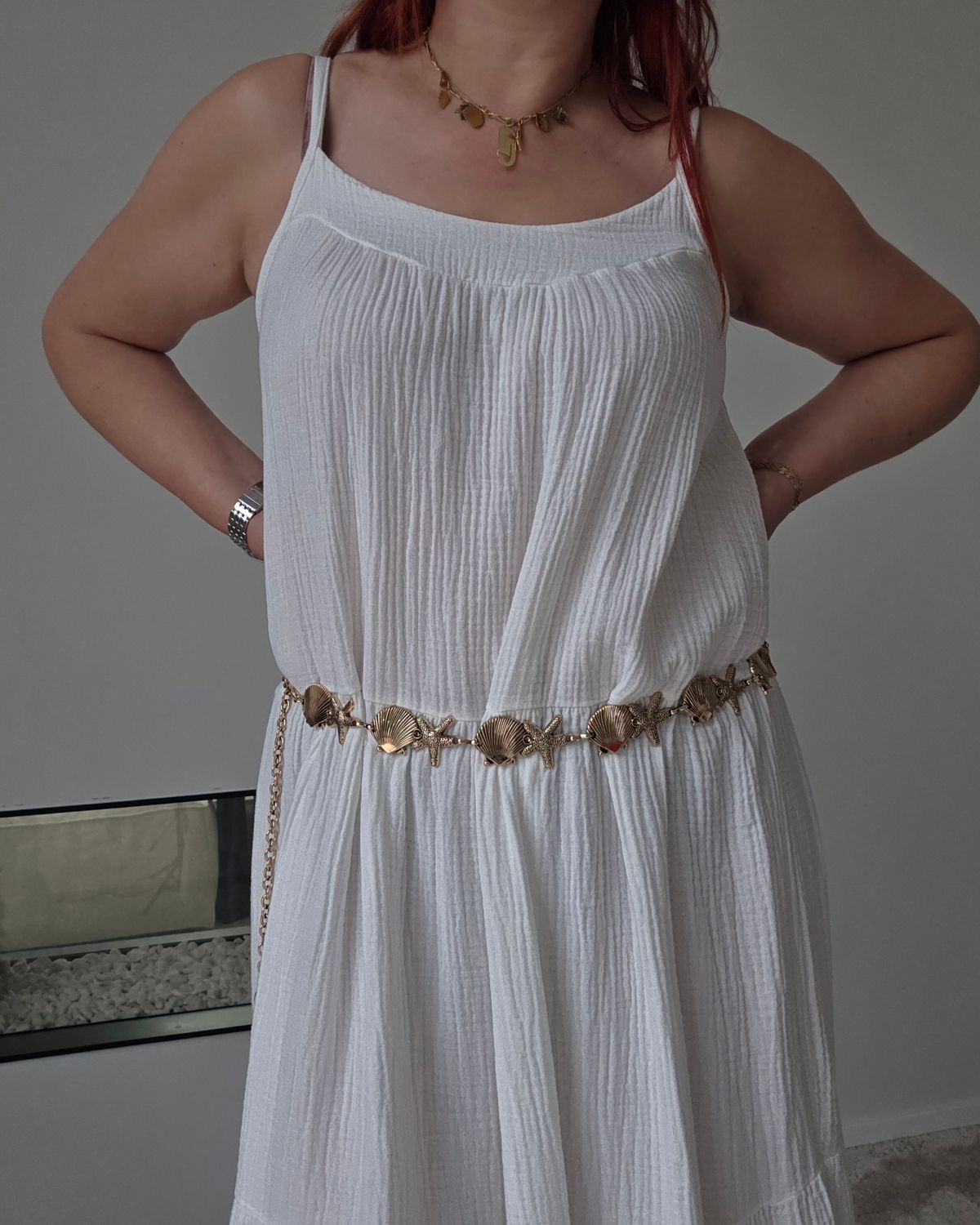 Riem Shelly - zee-thema in goud Riem Shelly - zee-thema in goud