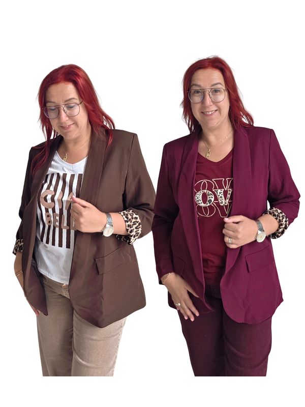 Blazer Ella - afgewerkt met panterprint
