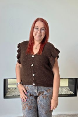Vest Mila - V-hals met ruffle kapmouw