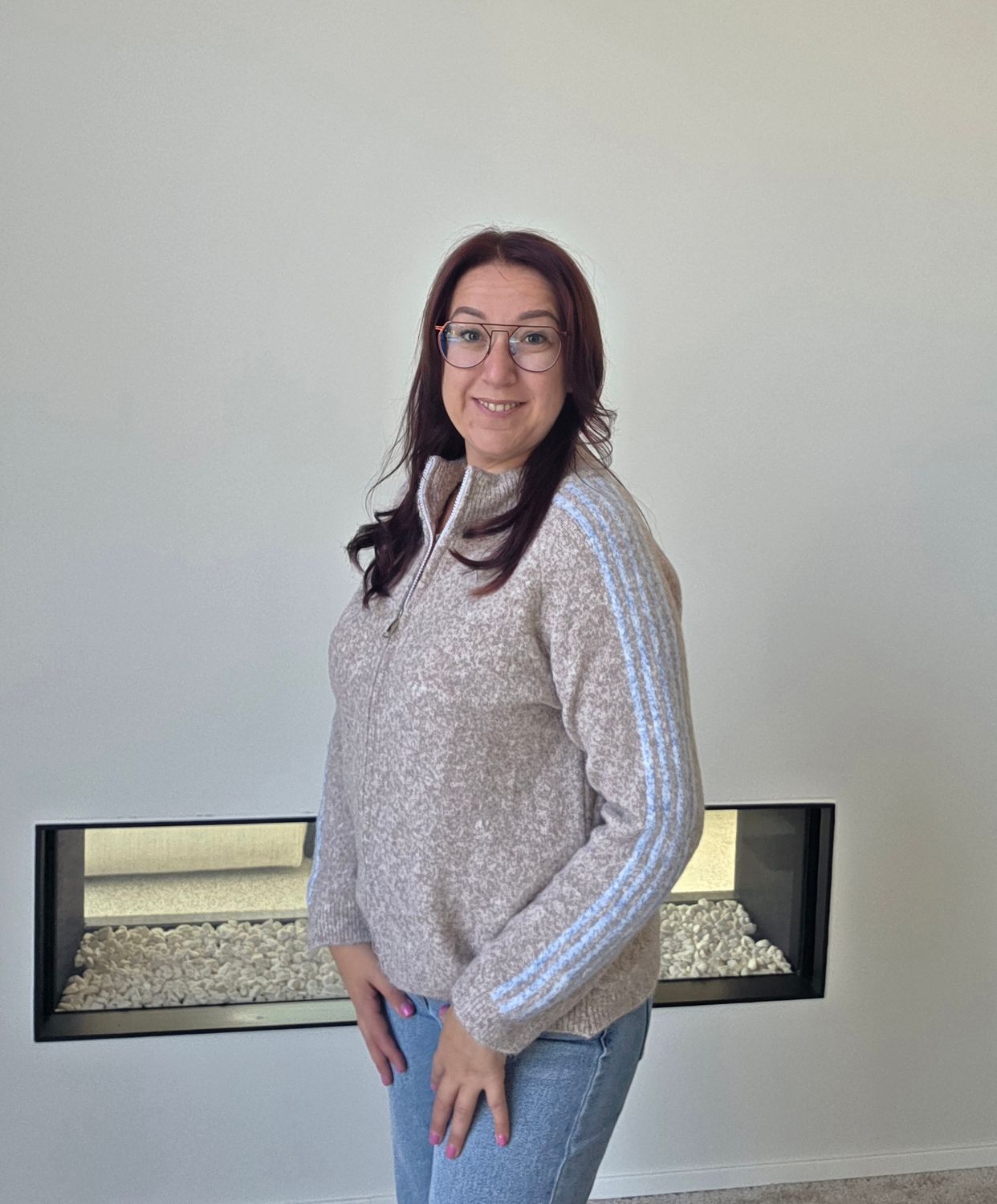 Trui Anouk - cardigan met strepen op mouw Trui Anouk - cardigan met strepen op mouw