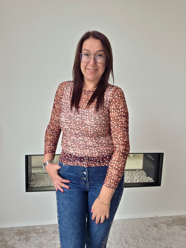 Top Tina - bambi print in mesh