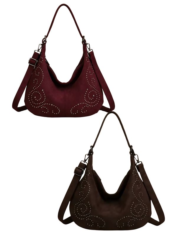Handtas Suzy - Suedine handtas met studs