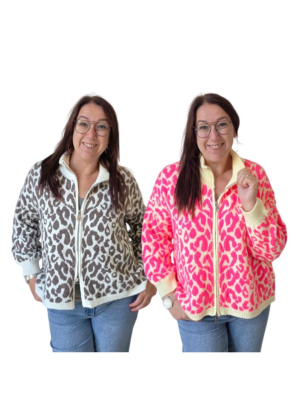 Cardigan Zora - cardigan met panter print