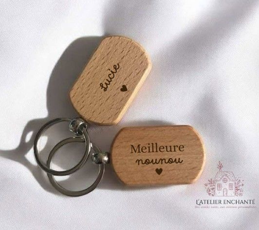 Porte-clés ovale gravé
