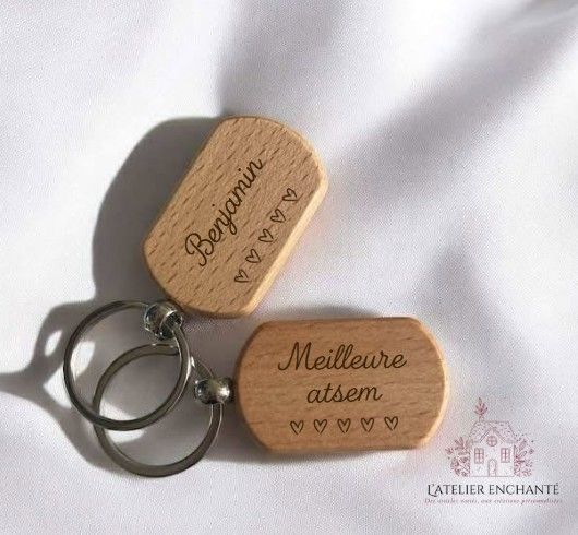 Porte-clés ovale gravé