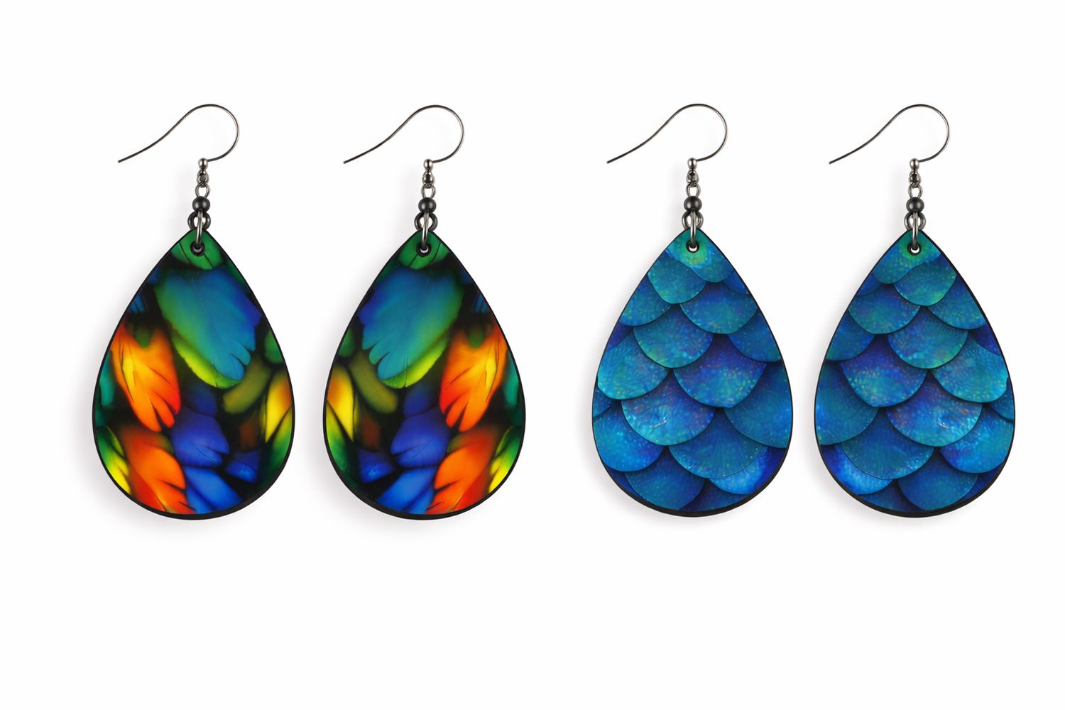 ​Double-Sided Teardrop Earrings – Feather &amp; Ocean Design