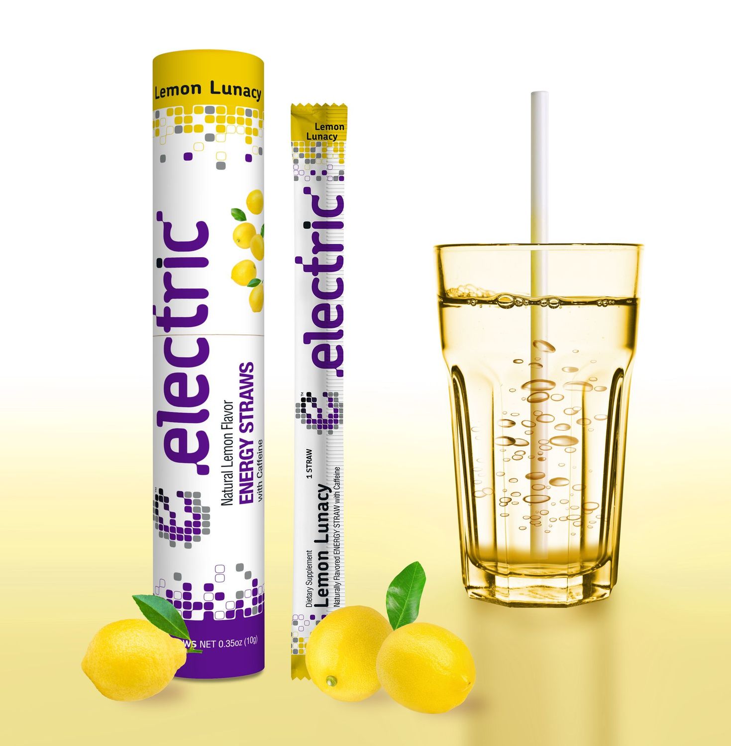 Electric™ Lemon Lunacy Energy Straws | 10-Pack