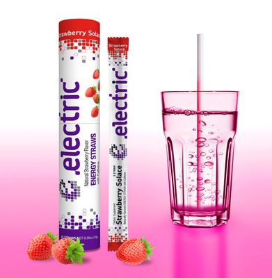 Electric™ Strawberry Solace Energy Straws | 10-Pack