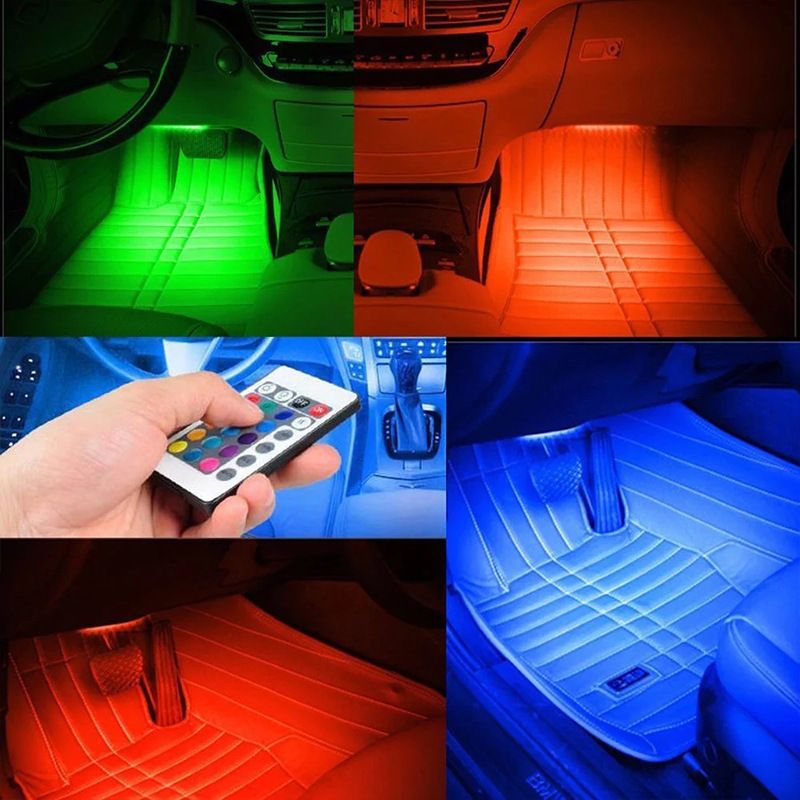 Wireless Remote Car RGB Lights LED Strip Neon Lamp Decorative Atmosphere Lights