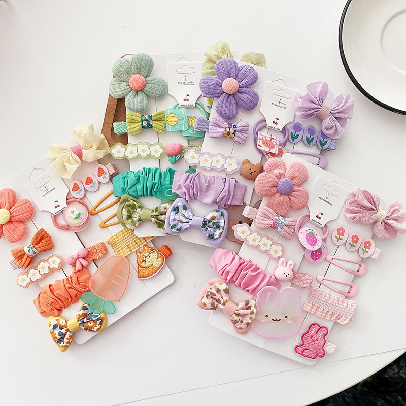 &quot;Korean Cute Candy Color Bow Hair Clips for Kids - All-Inclusive Side Accessories&quot;