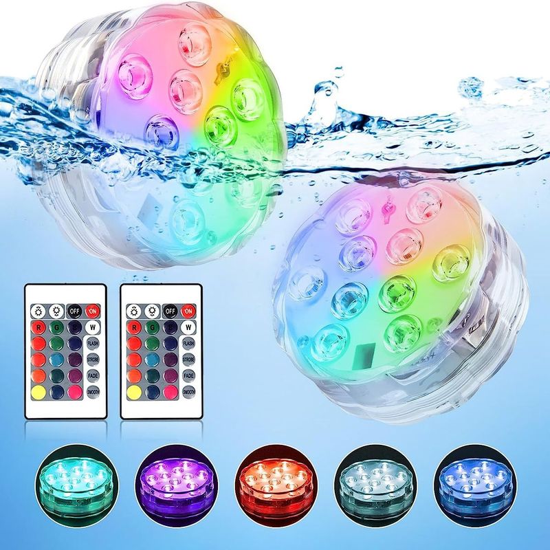 Remote Control Colorful RGB Diving Lamp Luminous Toy Fish Bath Tank Lamp Baby Bath Landscape Vase Lamp