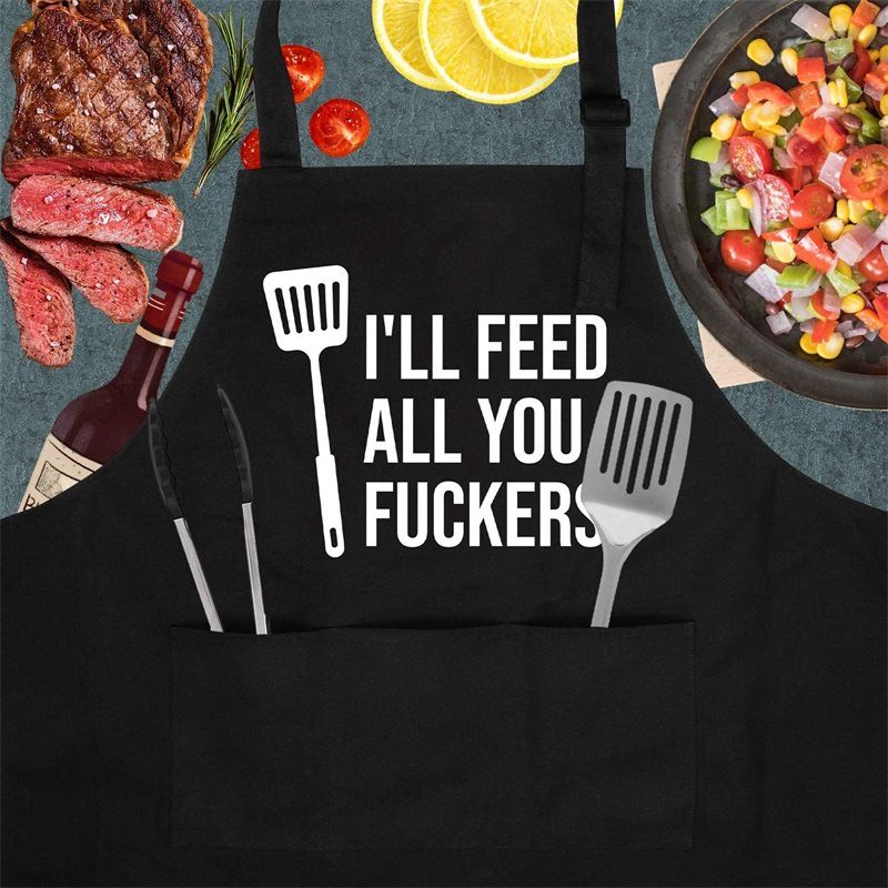 I&#39;ll Feed You Apron - Unisex Kitchen &amp; Barbecue Apron for Couples