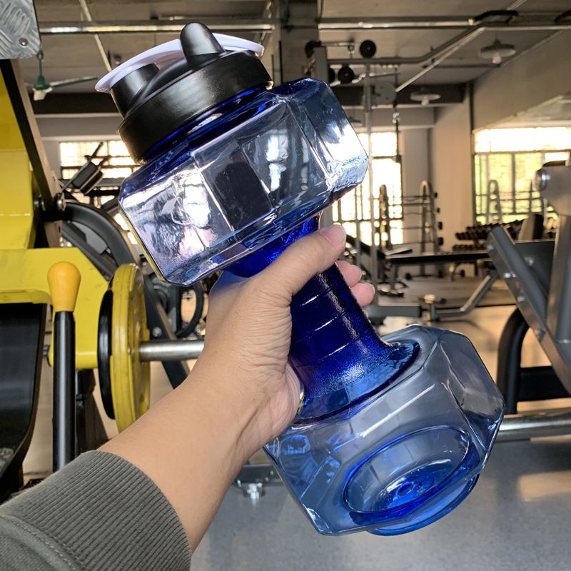 Large-capacity 2.5L Fitness Dumbbell Cup Creative Sports Kettle Men&amp;#039;s Portable Personalized Plastic Space Cup Anti-fall And Leak-proof