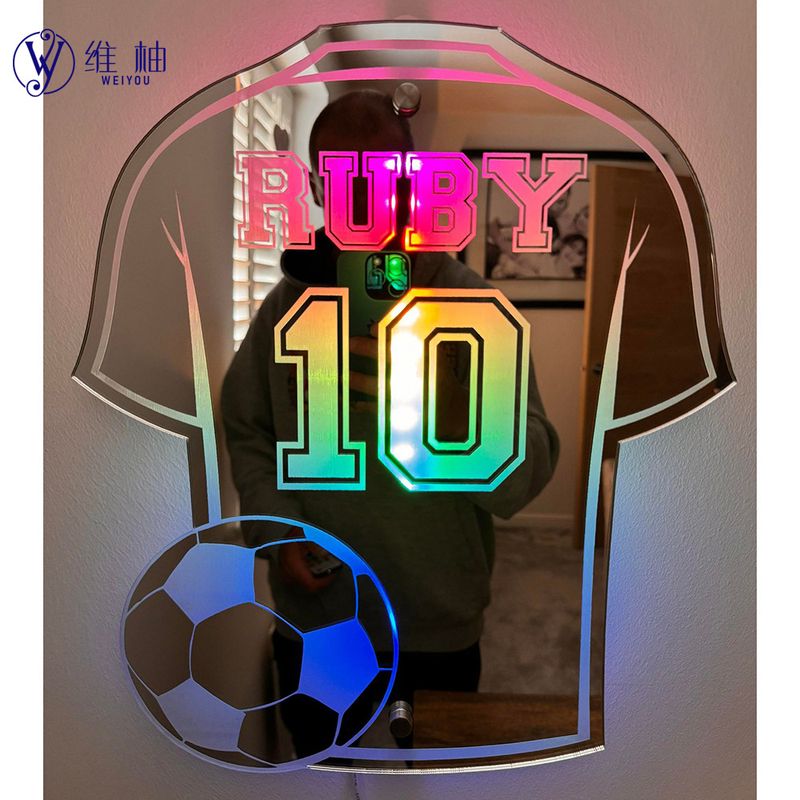12-Color Marquee Jersey Mirror - Personalized DIY Name &amp; Number Football Jersey Pendant