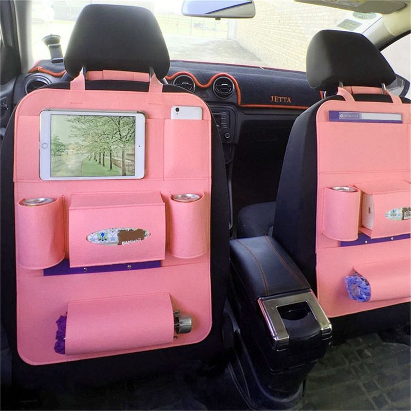 Car Storage Supplies Bag – Felt Hanging Bag for Car Seat Back