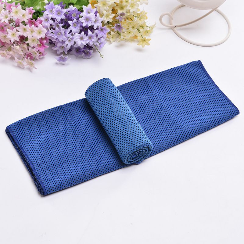 Cross-Border Cold Towel, Specifications (length*width cm): 30*100 english bag packaging, Color: Sapphire blue