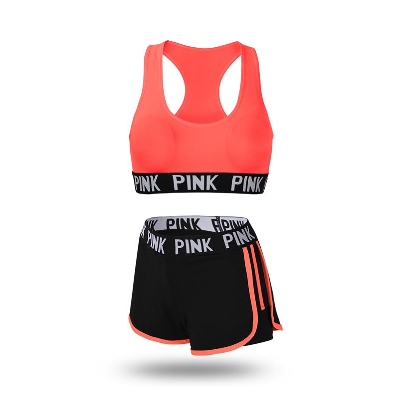 Two-piece  Sports set, Color: Orange, Size: Shorts m bra f