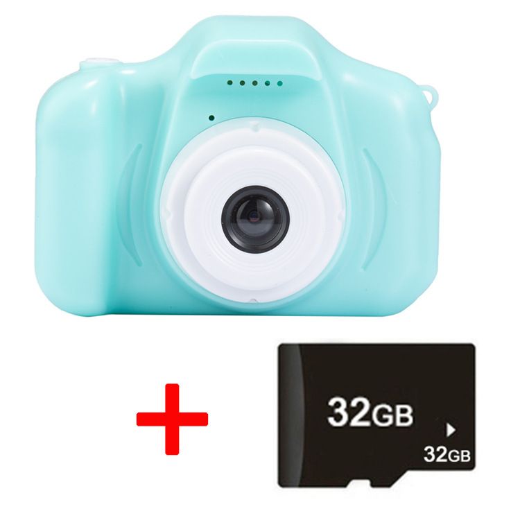 X2 Mini Cartoon Children&amp;#039;s Digital Camera Shooting Toy Camera, Color: Green+32g (gift card reader)