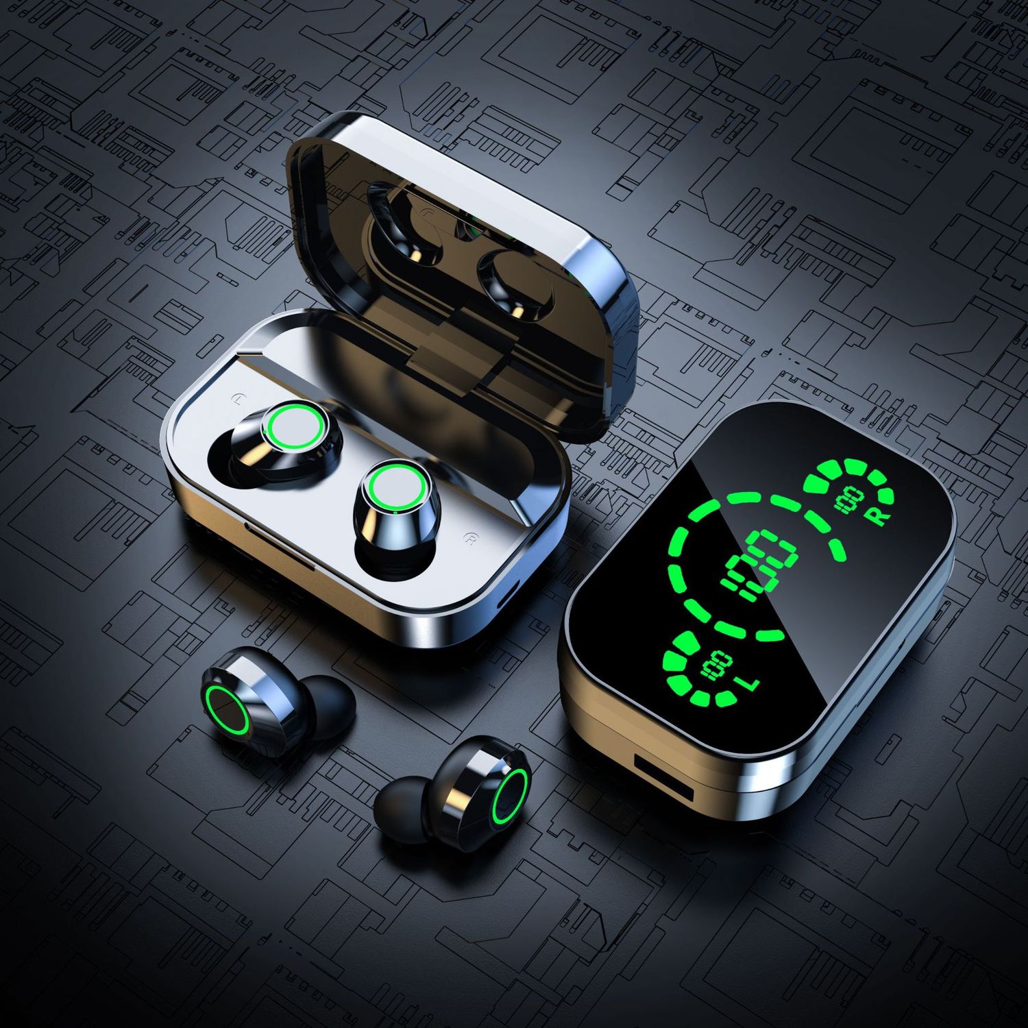 Mirror Digital Display YD03 Bluetooth Headset, Color: Yd03