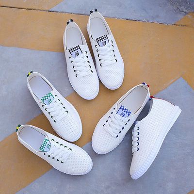 White shoes new summer student shoes lady flat Strappy running shoes women shoes wholesale, Size: 35, Color: Green