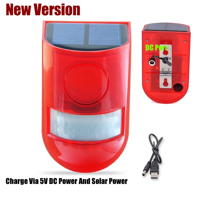 New Solar Infrared Motion Sensor Alarm, Color: Alarm DC Version
