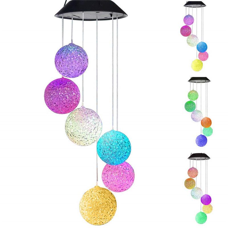 Led Wind Chime Lamp Garden Lamp, Specification Classification: Rice ball type, Type: Solar garden light