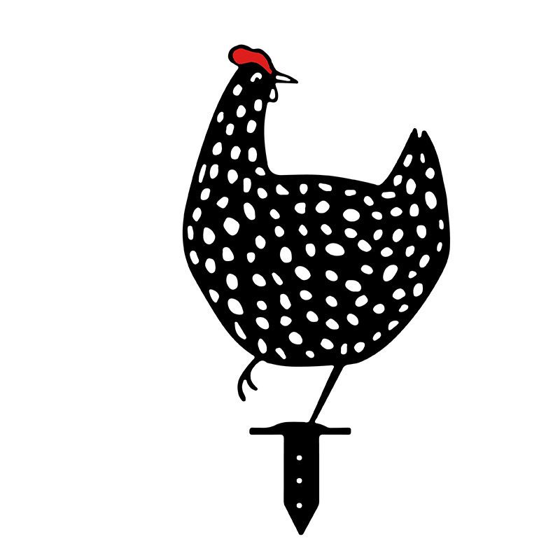Simulation Hollow Garden Decoration Black Chicken Garden Art Insert, Size: A section