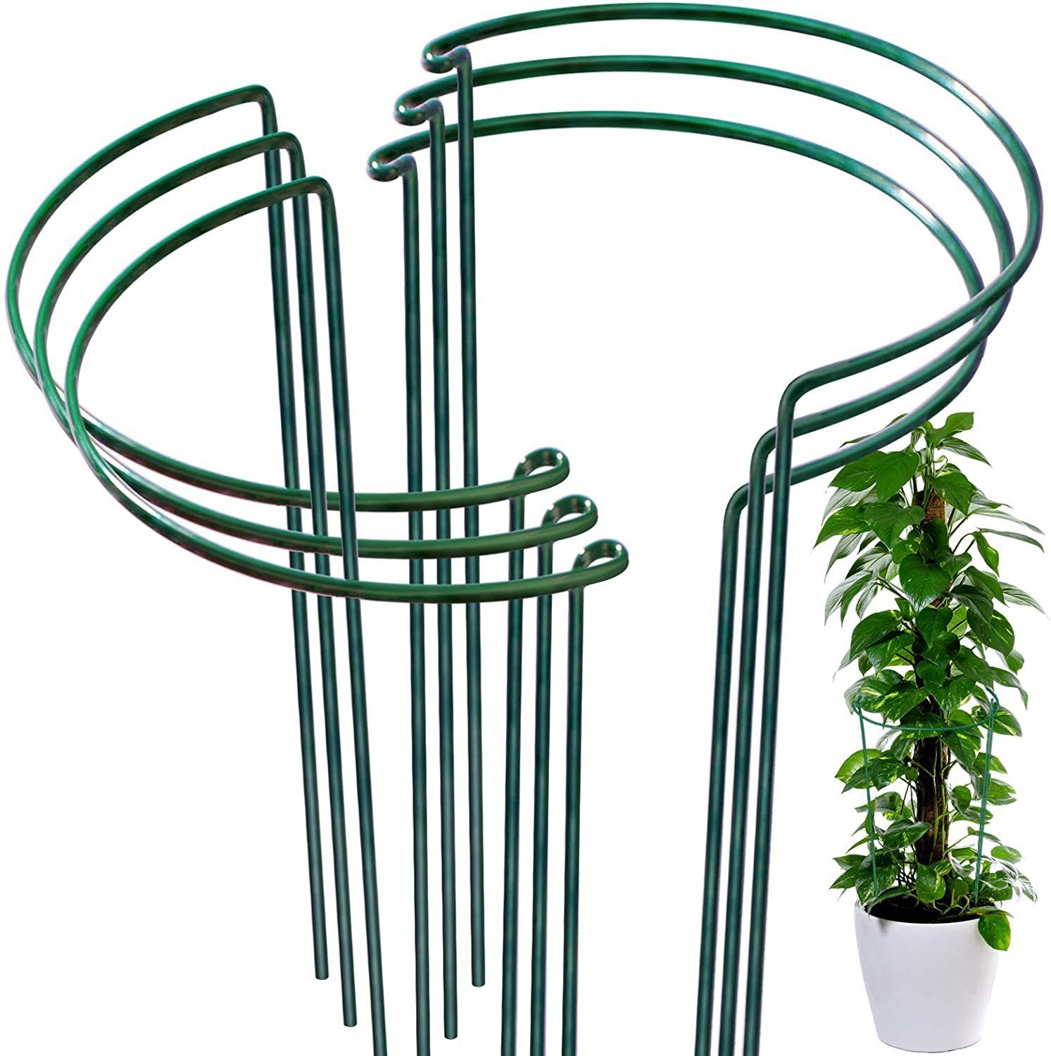 Garden Iron Art Garden Bracket Flower Arrangement Fixed Rod, Specification: Small size 20*35cm, Color: Green