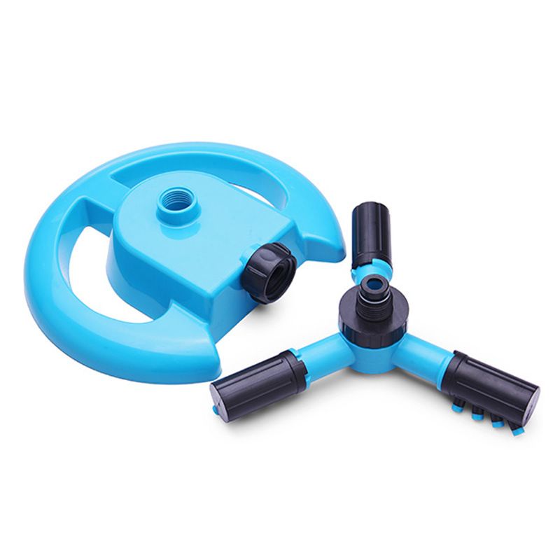 Garden Plastic Base 360 Degree Rotating Watering Sprinkler Garden Three-pronged Automatic Sprinkler