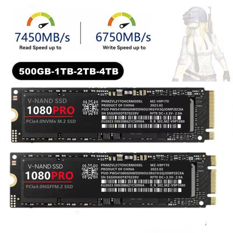 High-speed M2 Hard Disk 1080pro Solid State NGFF-NVME Expansion Upgrade 1TB 2TB 4 TB SSD, Capacity: Ngff dual port-1tb