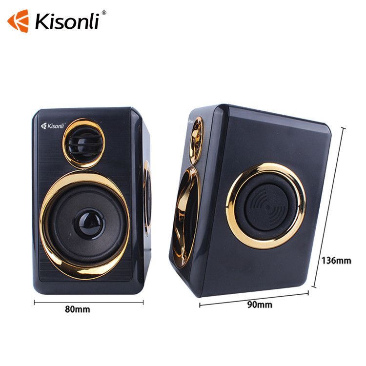 Kai Senli Kisonli Notebook USB2.0 Computer Audio Usb Speaker Amplifier Diaphragm Speaker, Color: Gold