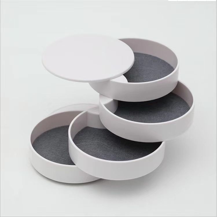 Ins Nordic Style Jewelry Storage Box Simple Modern Rotating Multi-layer Jewelry Finishing Rack Jewelry Tray, Color: White, Specification: No. 1