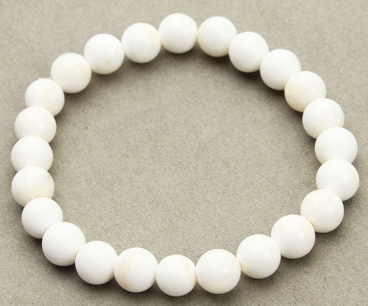 2022 Fashion Natural Stone Bracelets For Women Men Rose Quartzs Tiger Eyes Agates Beaded Yoga Bracelets Pulseira Masculina F2852, Color: White