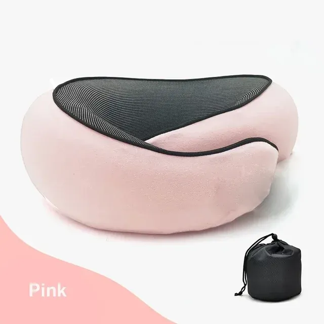 2024 Travel Neck Pillow Travel Neck Cushion Durable U-Shaped Travel Pillow Portable U-Shaped Pillow Undeformable Airplan, Color: Pink