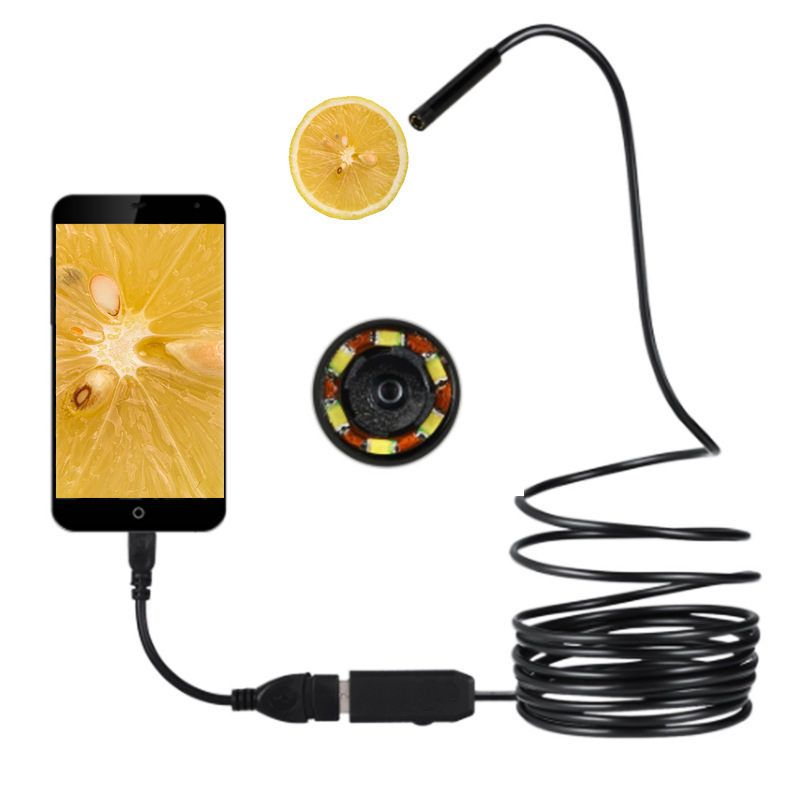 5.5mmUSB Lens Industrial Endoscope Camera Waterproof Auto Repair Unlocking And Repairing For Android Phones And Computers, Specifications: Soft cord 1 meter