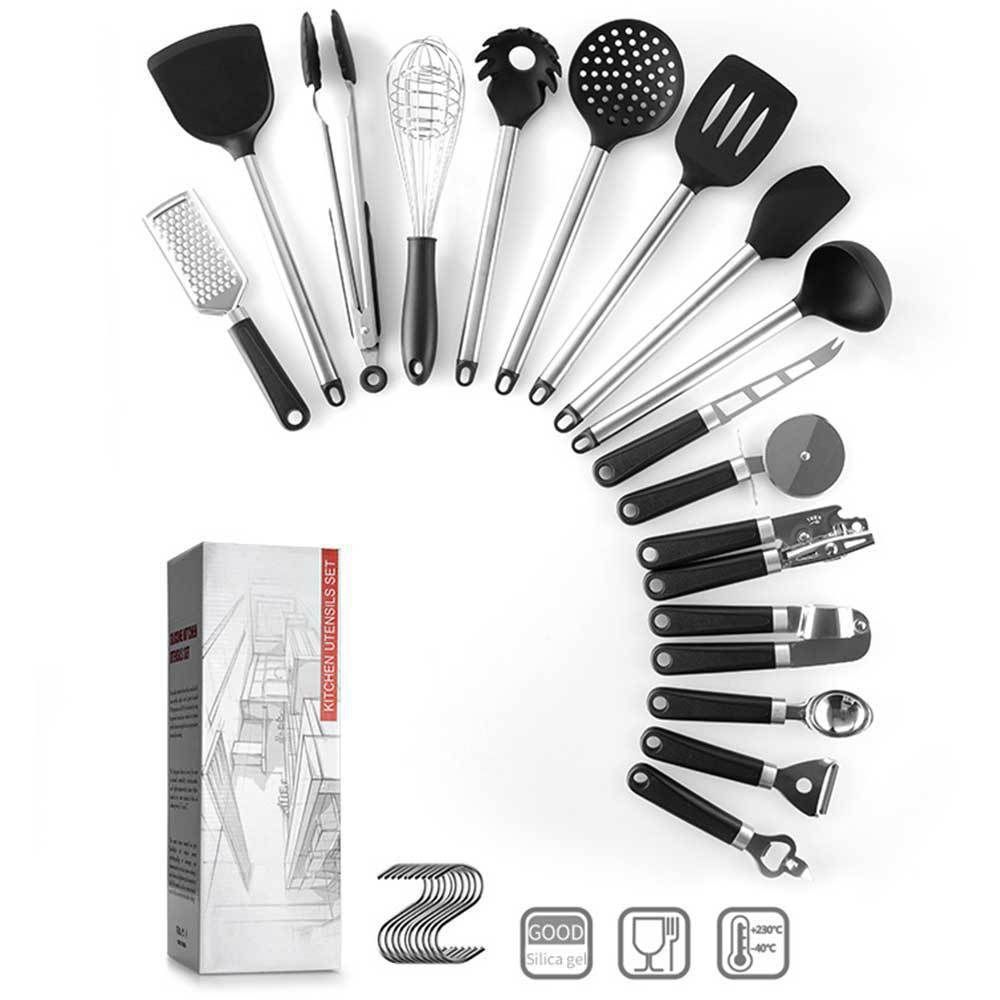 Kitchen Gadgets Cooking Silicone Spatula Spoon Set, Size: 16-piece color box set