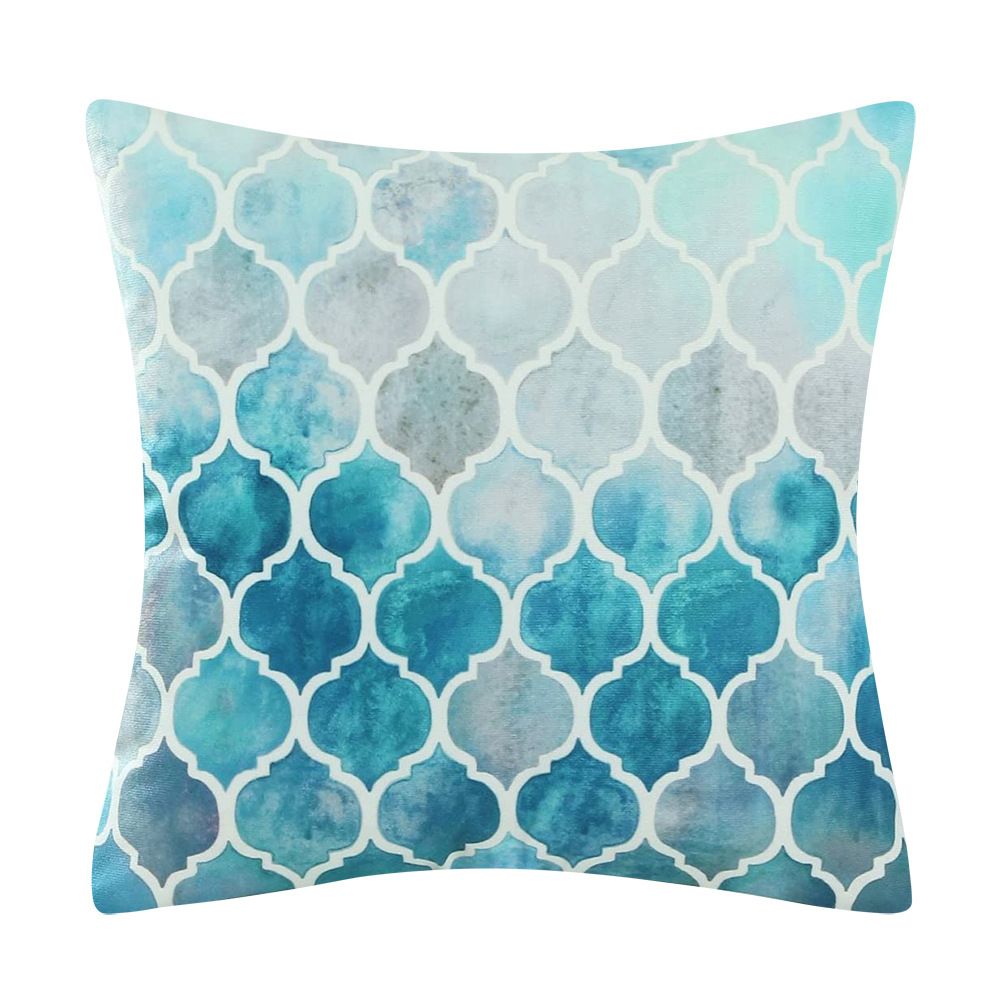 Hand Painted Vintage Color Plaid Flannel Pillow Cover Home Decor Pillow Sofa Cushion Cushion Cover, Color: 1, Size: 45*45cm