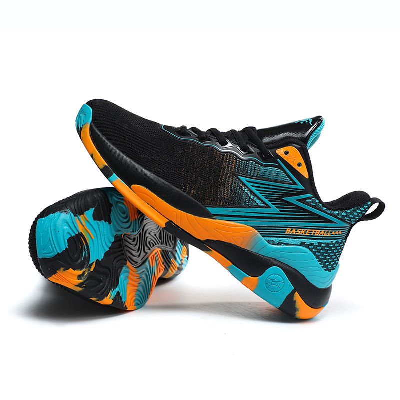 Men&#39;s Basketball Shoes - High School Sports Sneakers with Non-Slip Friction for Youth Training, Size: 47, Color: 9616 black green