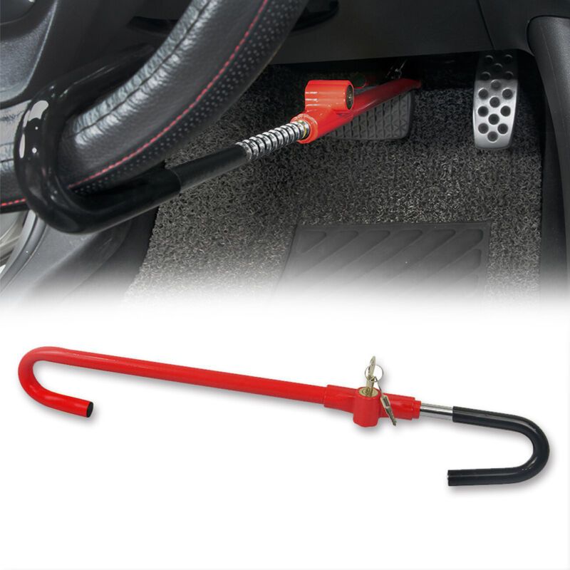 Universal Safety Steering Wheel To Clutch Pedal Lock Car Anti Theft Truck Auto