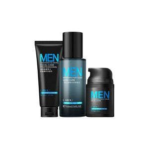 Men&amp;#039;s Skin Care 4 piece Set Moisturizing Toner Lotion Face Cleanser, Color: Black, Smell: others