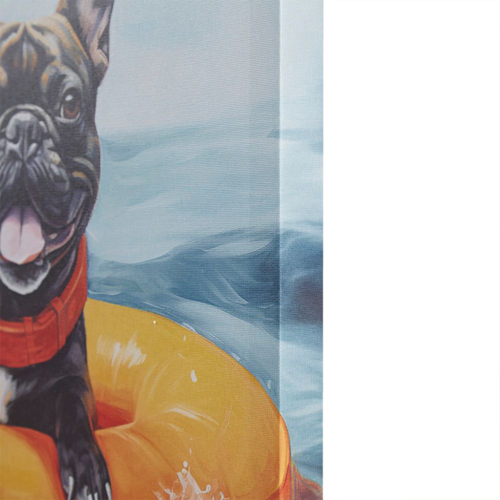 Corgi Canvas Wall Art, Options: Frenchie+Blue Multi+MDF