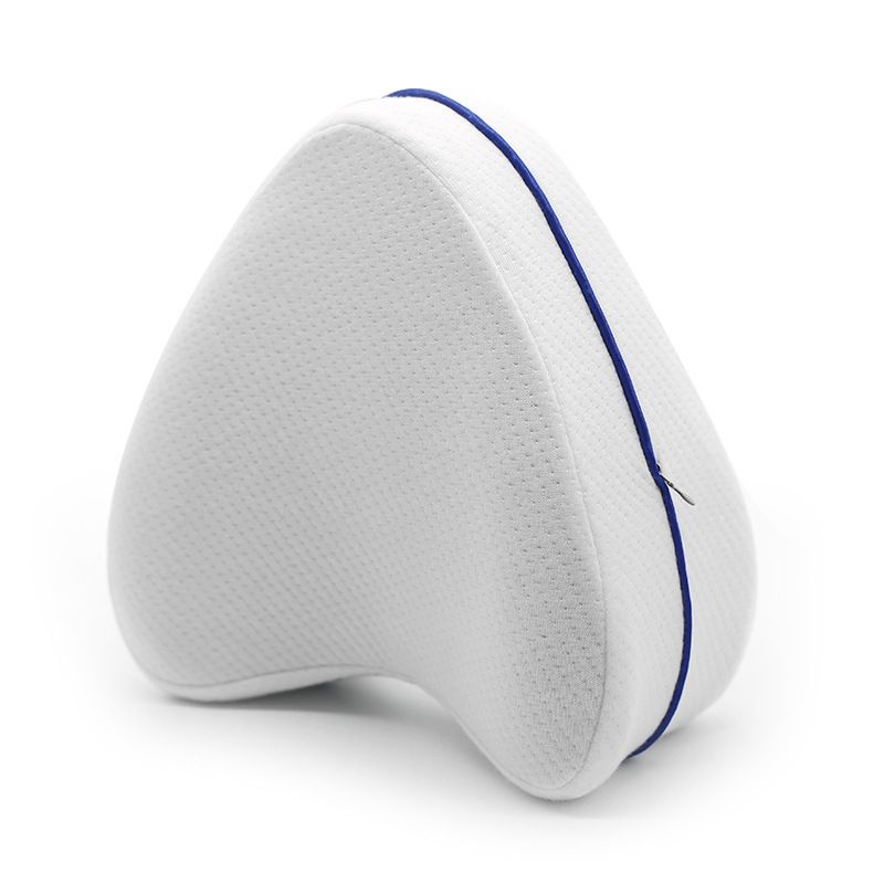 Heart-Shaped Memory Foam Leg Pillow - Clip-On Slow Rebound Knee Pillow for Pregnant Women, Color: White pillow with cloth cover, Size Specification: 25Ｘ25Ｘ15