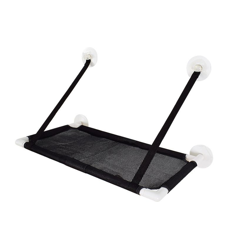 Cat Hammock Cat Sun-drying Artifact Breathable Cat Bed Supplies Balcony Glass Suction Cat Nest, Specifications: Black