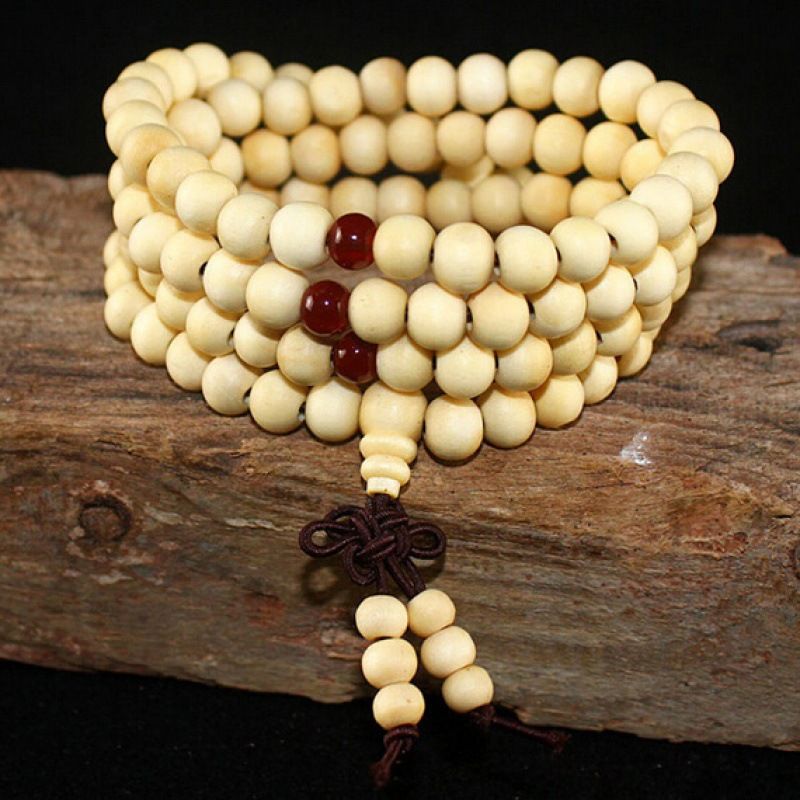 Bracelet 108 Beads 8mm Sandalwood Bracelet Sandalwood Bead Bracelet For Men And Women, Color: ♥❤ebonybracelet-white.-❥❣♂, Purity: ♥❤8mm(108pieces)❥❣♂