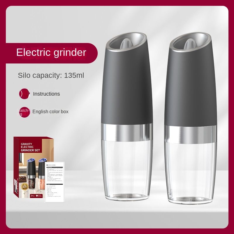 Daily Use Kitchen Utensils/food Grinder/food Grinder, Color: 【Grain induction model-two-pack-dry battery model】DGS-KYMQ-50B Grinder silo 135ML