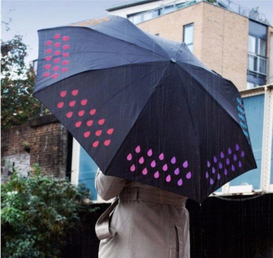 Water Color Changing Umbrella Tri-folding Hand-opening Color Gradient Raindrop Color Changing Umbrella Color Changing Umbrella Customization