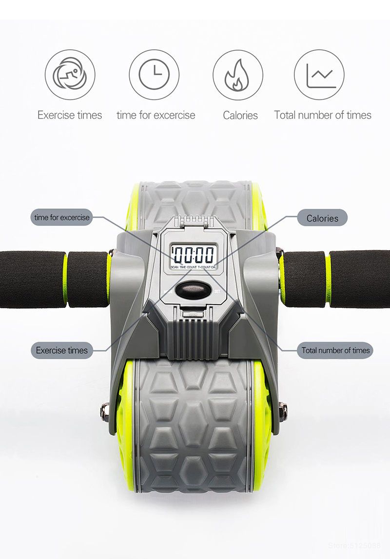 Smart Counting Abdominal Wheel For Men And Women, Color: Intelligent real-time data monitoring + calorie detection