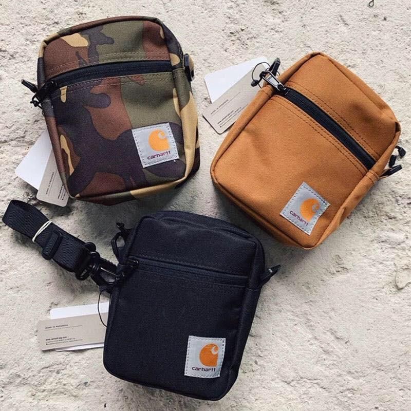 Cross-border Carhartt Carhart Crossbody Bag American Fashion Brand Mobile Phone Tooling Bag Waist Bag Men&#39;s And Women&#39;s Couple Shoulder Bag, Color: Black