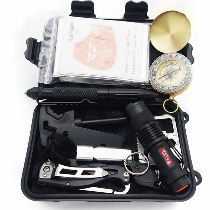 Multifunctional Wilderness Survival First Aid Box Emergency Supplies Travel Outdoor Equipment Adventure Survival Tool Set, Color: 1